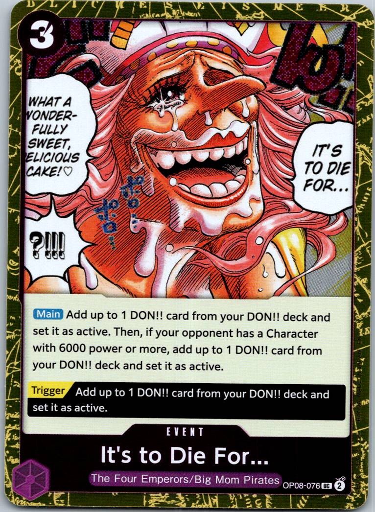 It's to Die For OP08-076 Premium Booster -The Best- Vol. 2 One Piece NM