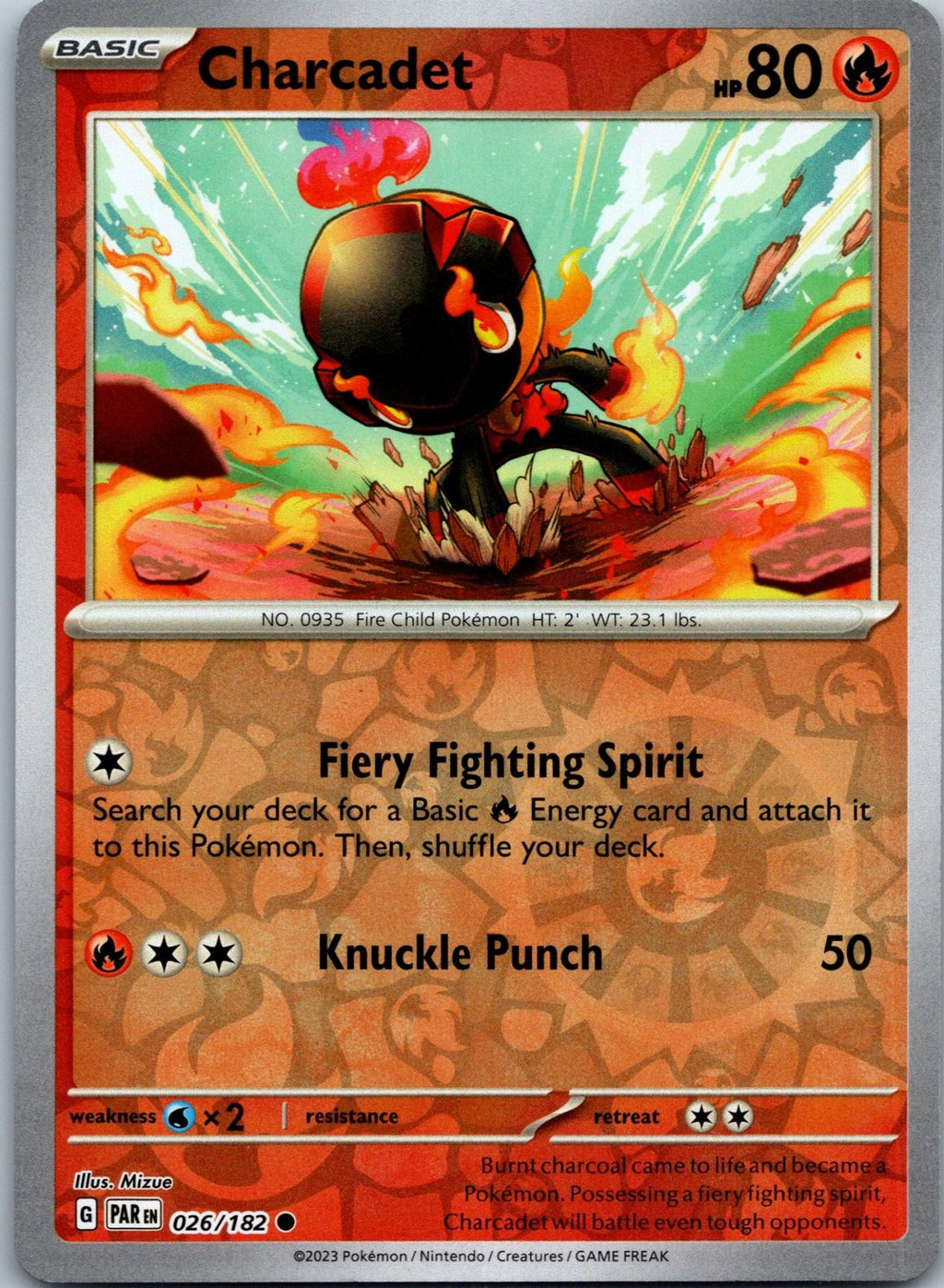 Charcadet 026/182 Common Paradox Rift Pokemon Near Mint