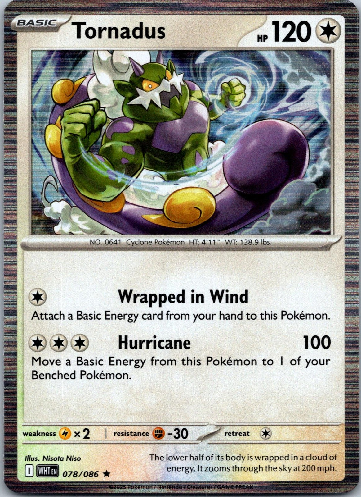 Tornadus 078/086 Rare White Flare Pokemon Near Mint