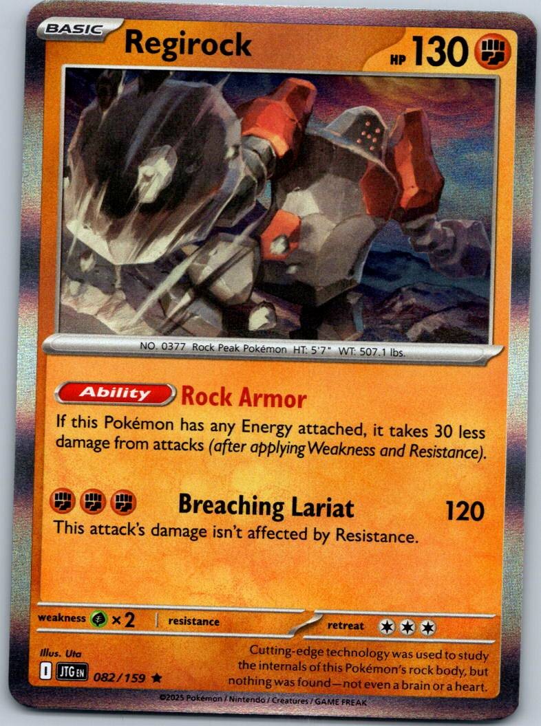 Regirock 082/159 Rare Journey Together Pokemon Near Mint