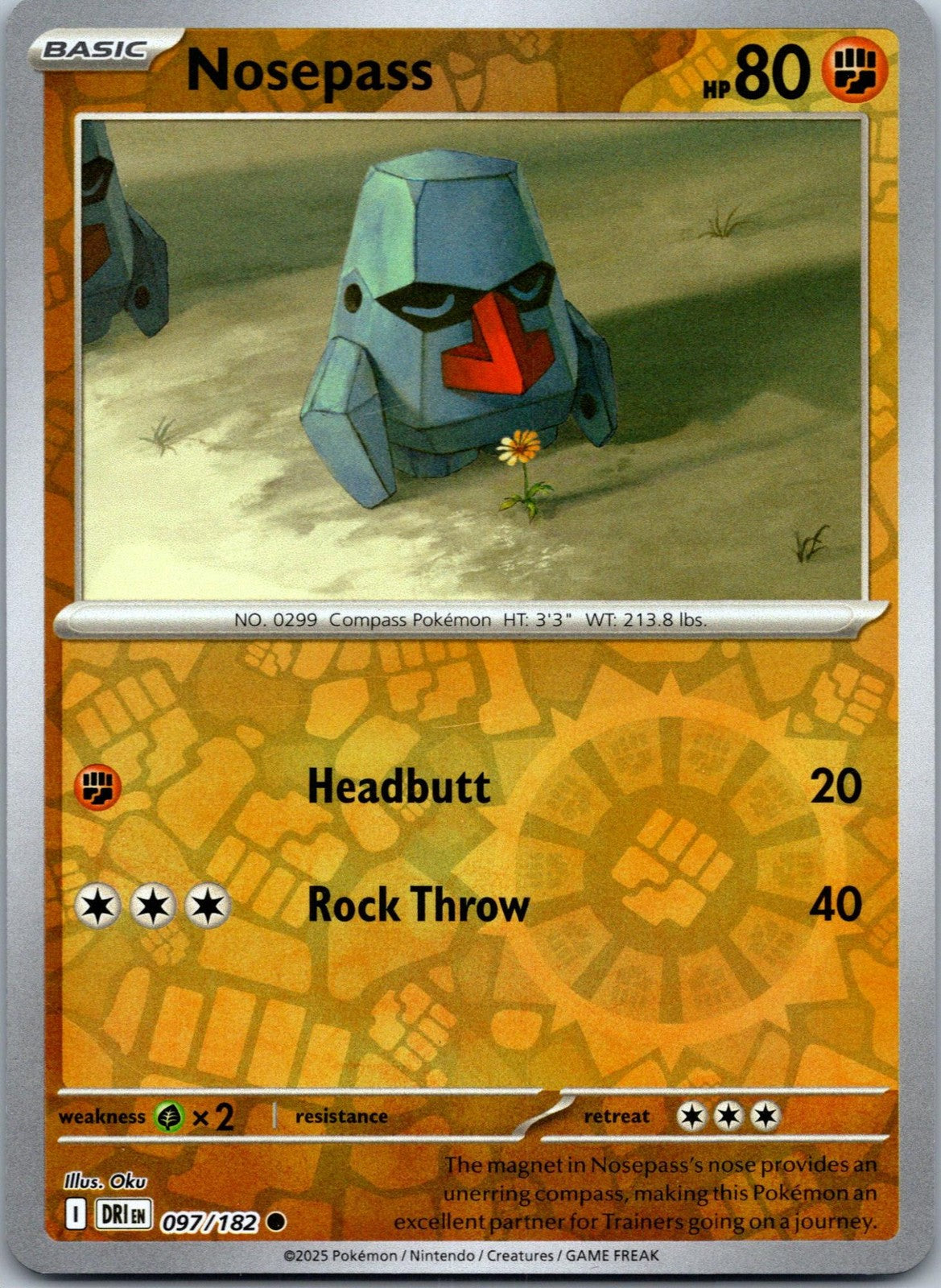 Nosepass 097/182 Common Destined Rivals Pokemon Near Mint