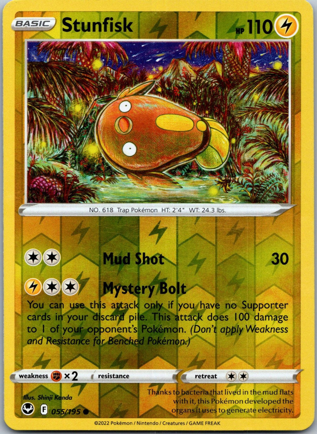 Stunfisk 055/195 Common Silver Tempest Pokemon Near Mint