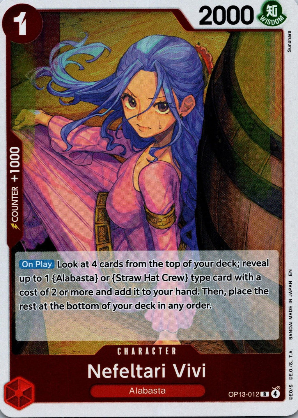 Nefeltari Vivi OP13-012 Rare Carrying On His Will One Piece Near Mint