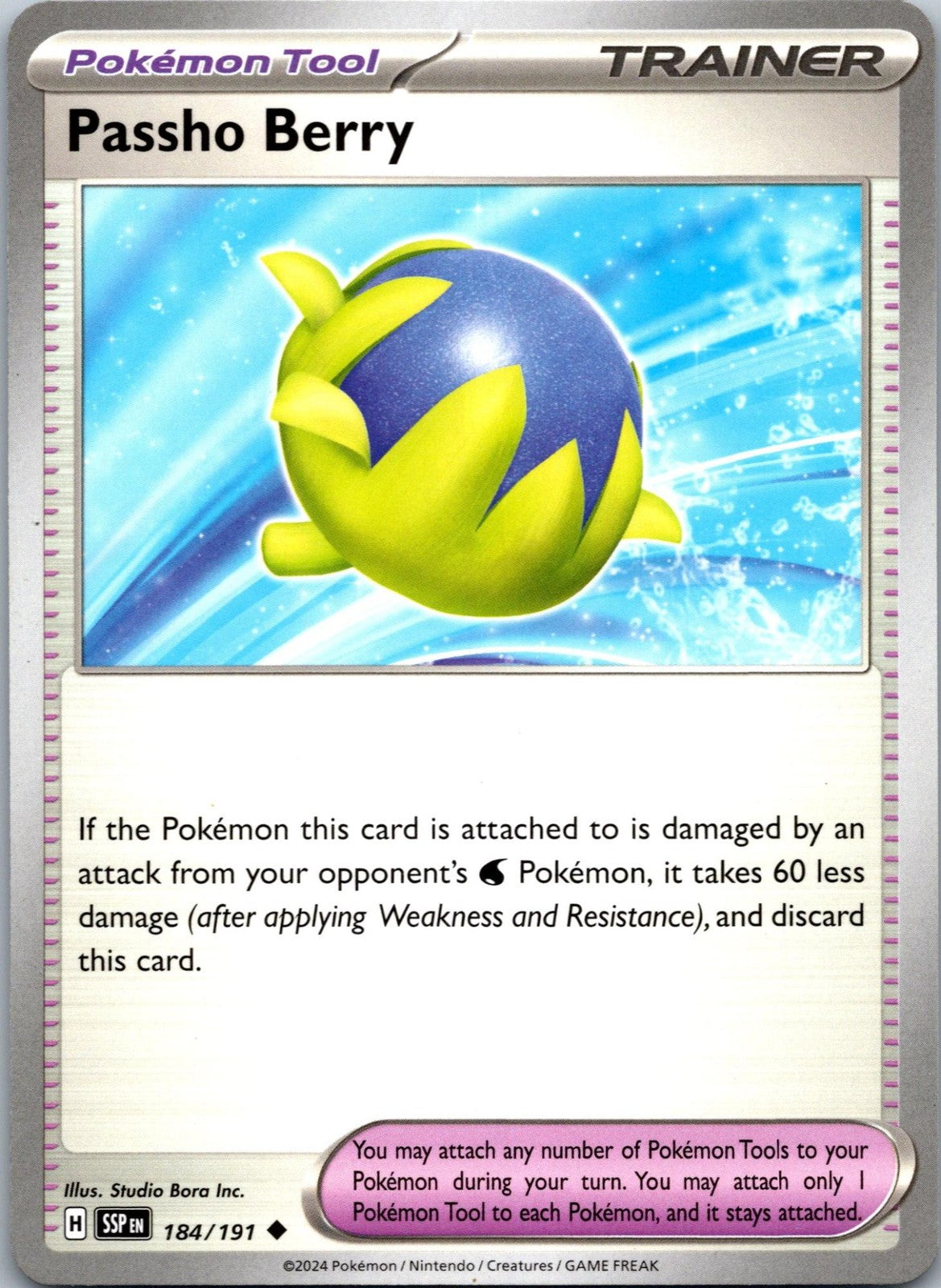 Passho Berry 184/191 Uncommon Surging Sparks Pokemon Near Mint