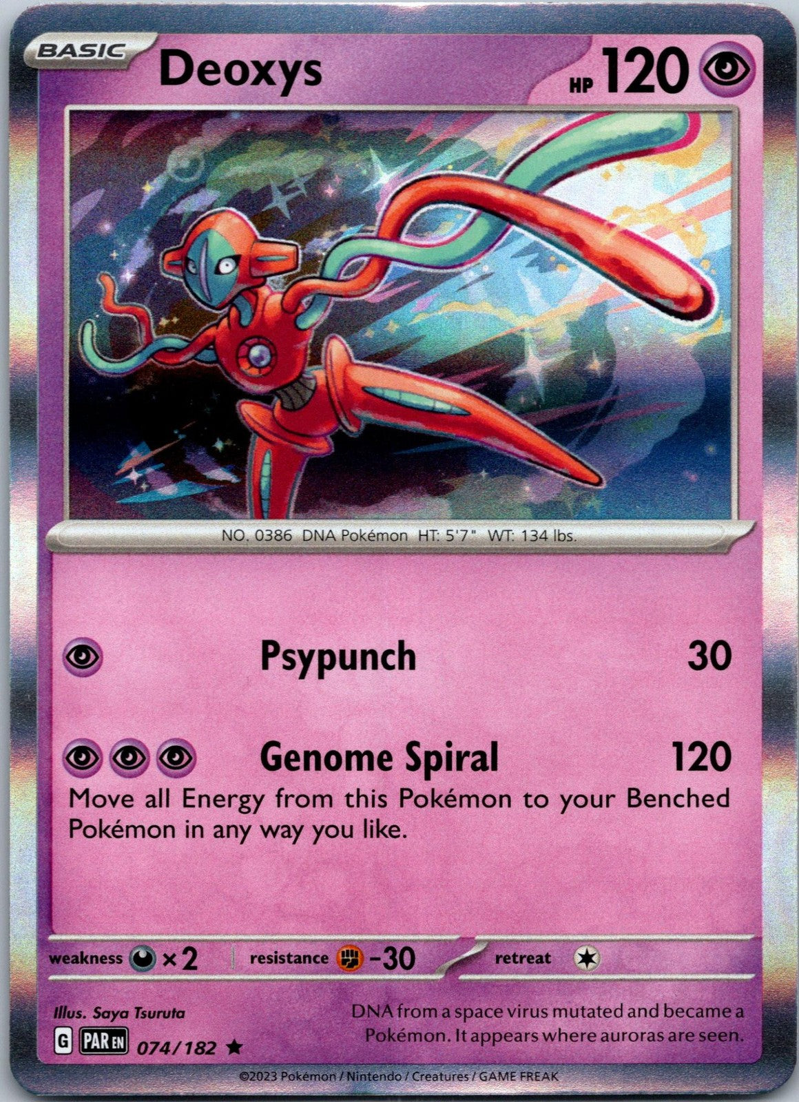 Deoxys 074/182 Rare Paradox Rift Pokemon Near Mint