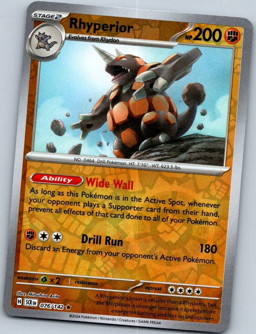 Rhyperior 076/142 REVERSE Holofoil Cards & Products Pokemon Reverse Holo NM