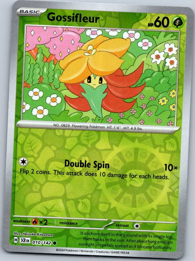 Gossifleur 10/142 Common Stellar Crown Pokemon Reverse Holo Near Mint