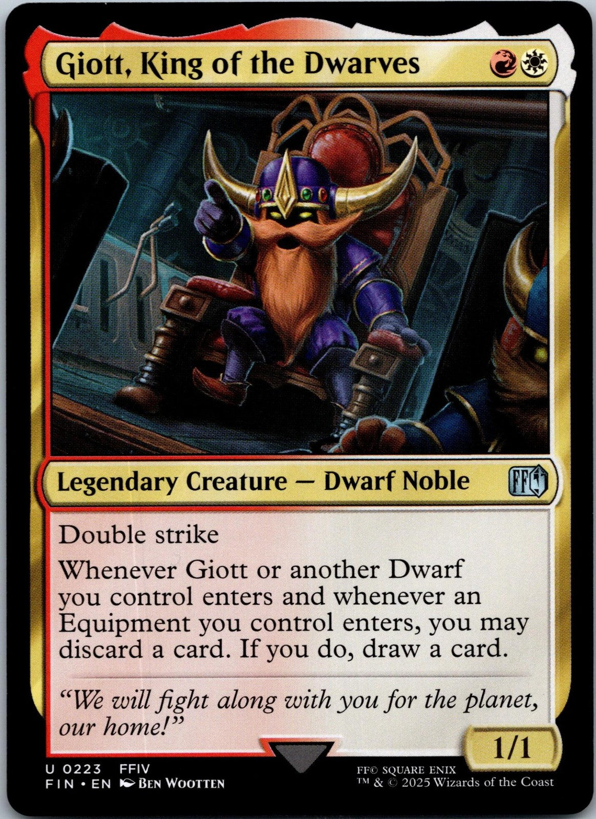 Giott, King of the Dwarves 223 Uncommon FINAL FANTASY Magic: The Gathering NM