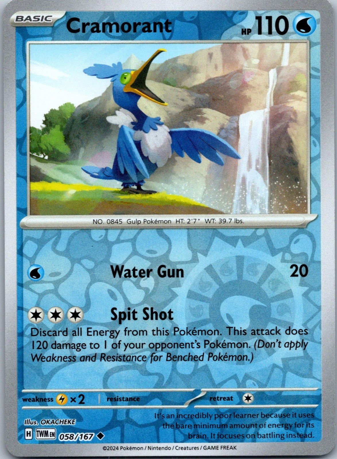 Cramorant 058/167 Uncommon Twilight Masquerade Pokemon Near Mint