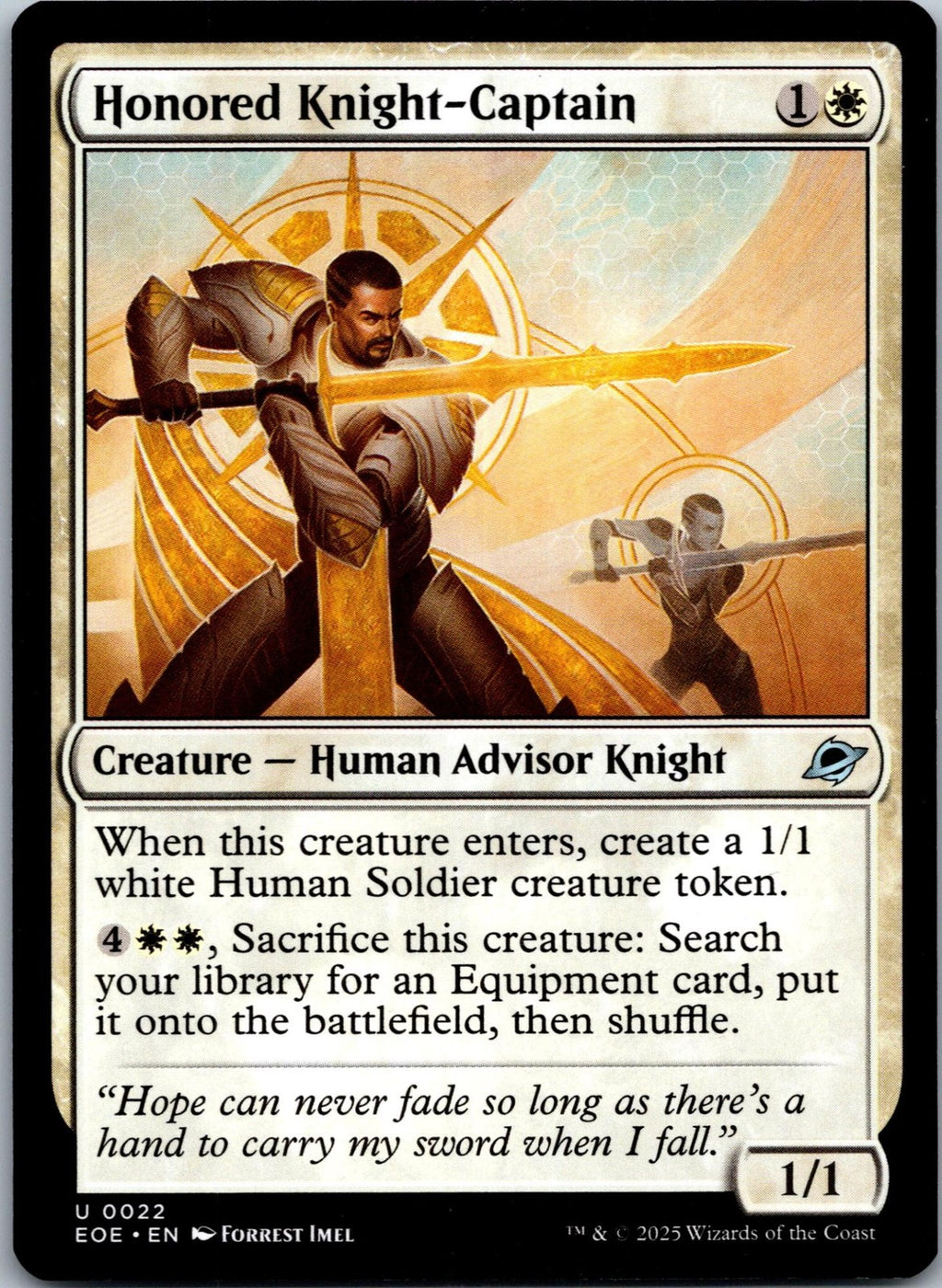 Honored Knight-Captain 22 Uncommon Edge of Eternities Magic: The Gathering NM