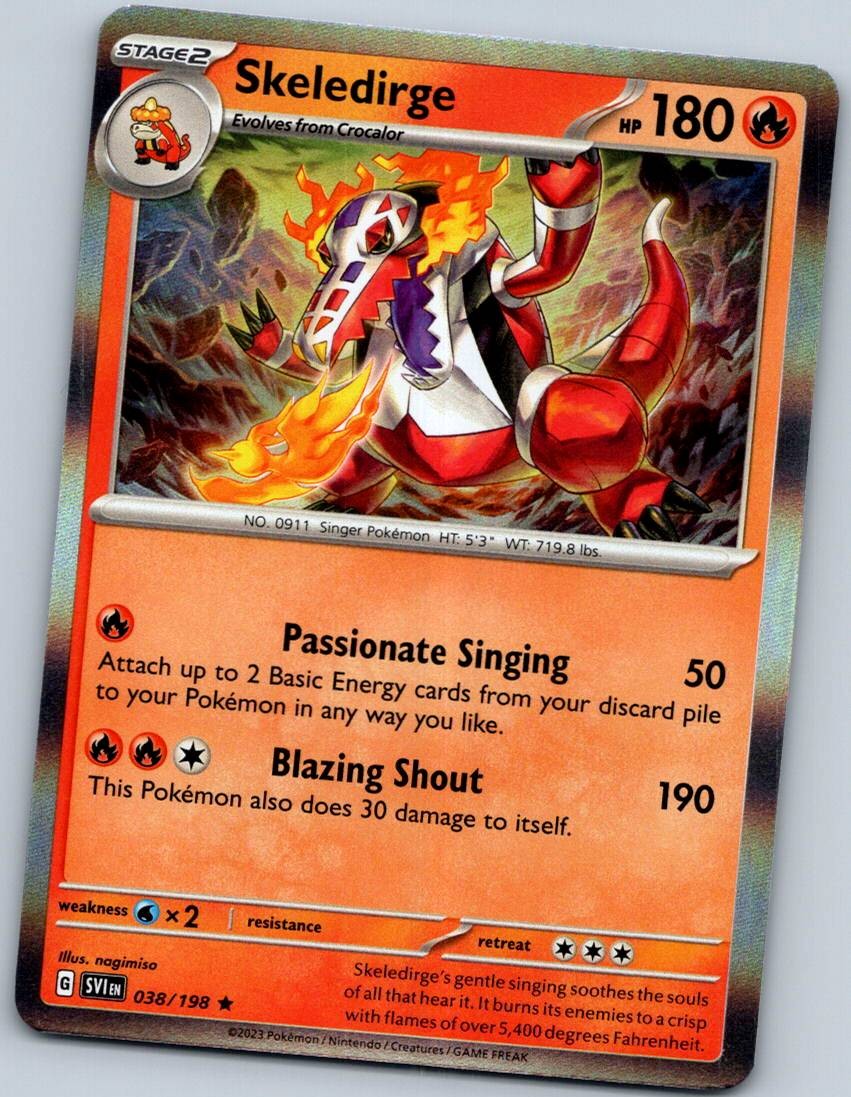 Skeledirge 038/198 Rare Scarlet & Violet Pokemon Near Mint