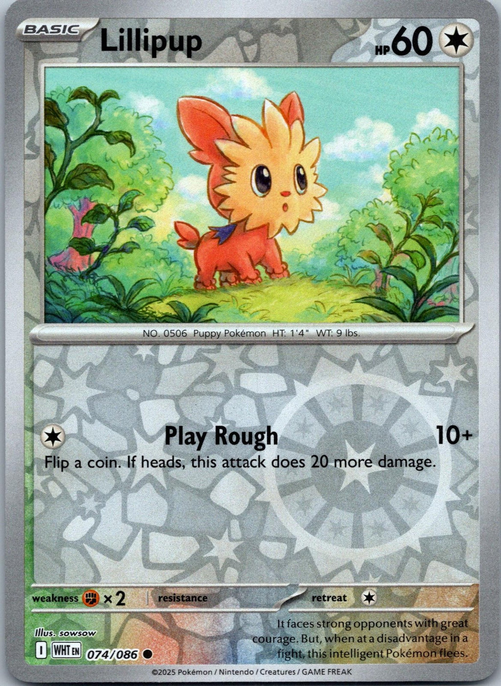 Lillipup 074/086 Common White Flare Pokemon Near Mint