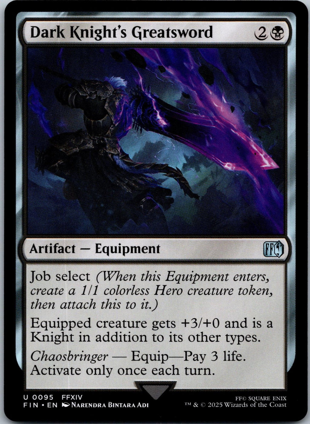 Dark Knight's Greatsword 95 Uncommon FINAL FANTASY Magic: The Gathering NM
