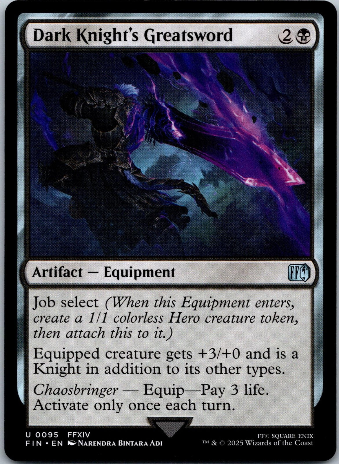 Dark Knight's Greatsword 95 Uncommon FINAL FANTASY Magic: The Gathering NM