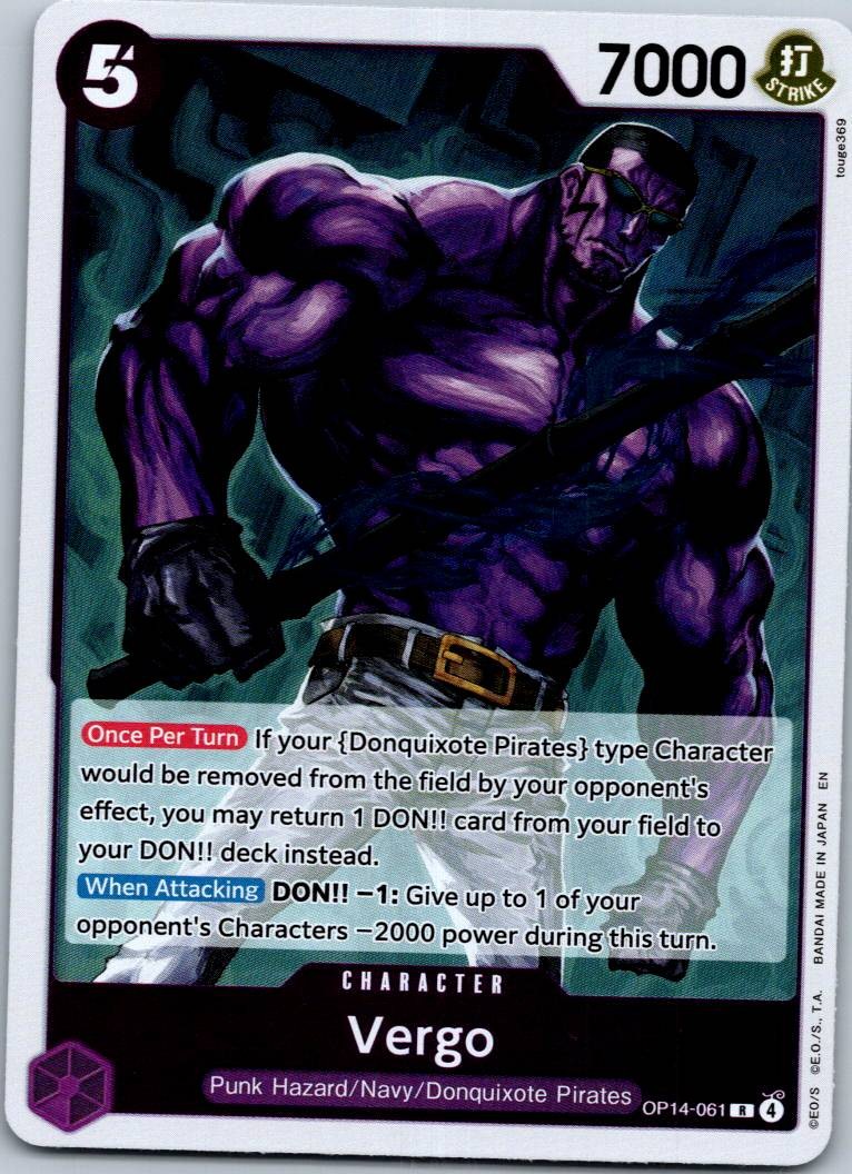 Vergo OP14-061 Rare The Azure Sea's Seven One Piece Near Mint