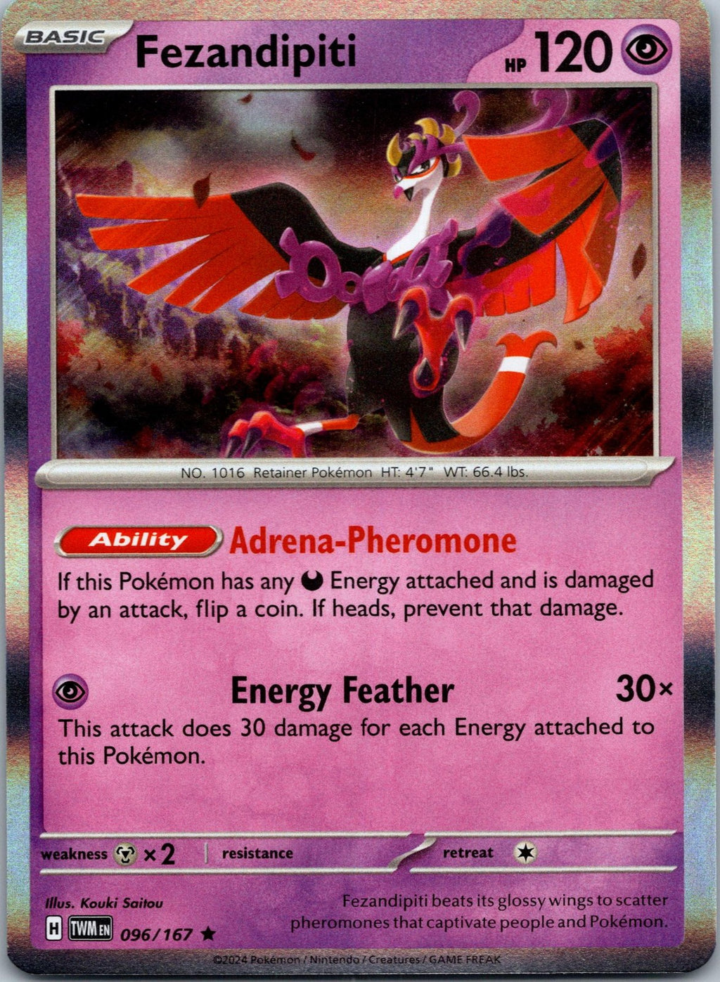 Fezandipiti 096/167 Rare Twilight Masquerade Pokemon Near Mint