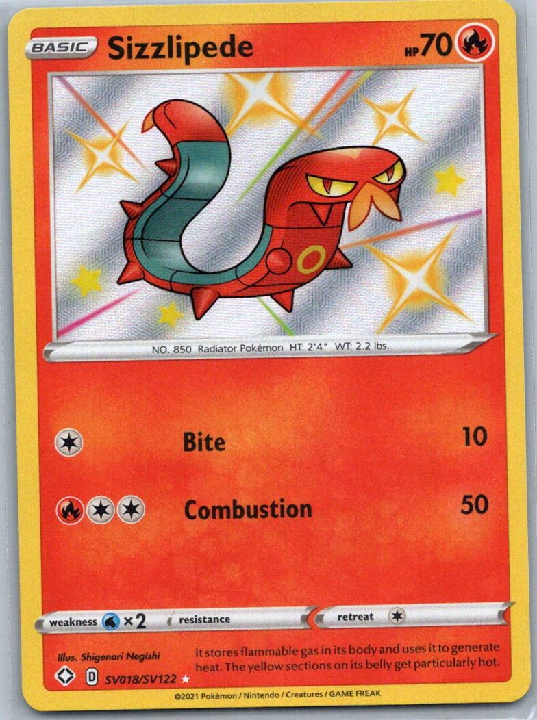 Sizzlipede SV018/SV122 Rare Shiny Shining Fates Shiny Vault Pokemon Near Mint