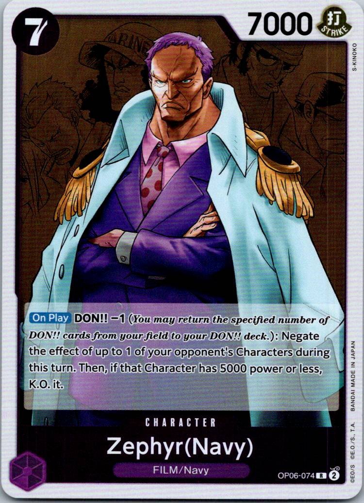 Zephyr (Navy) OP06-074 Rare Wings of the Captain One Piece Near Mint