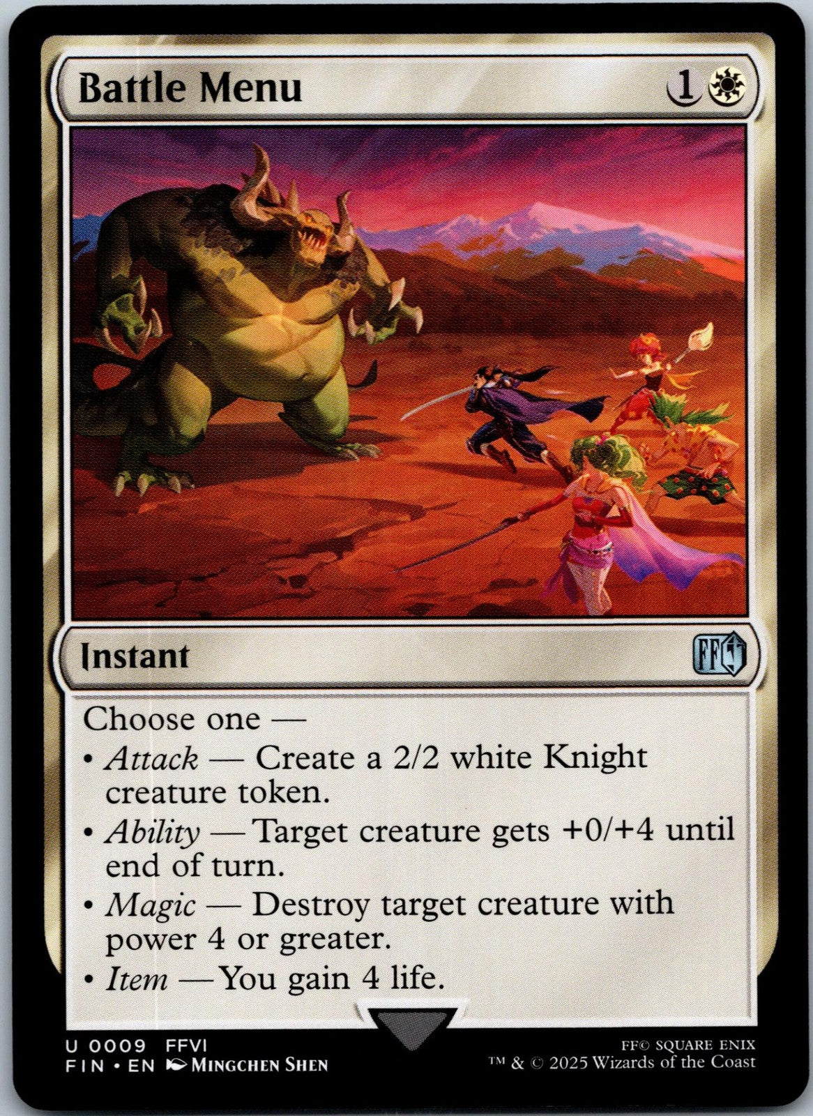 Battle Menu 9 Uncommon FINAL FANTASY Magic: The Gathering Near Mint