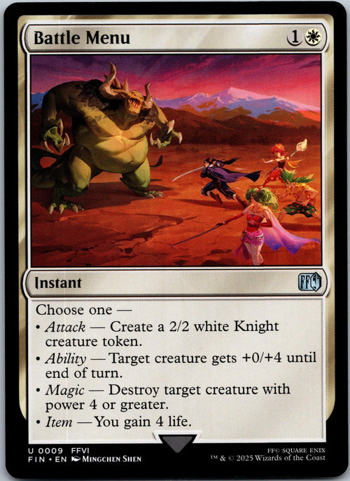Battle Menu 9 Uncommon FINAL FANTASY Magic: The Gathering Near Mint