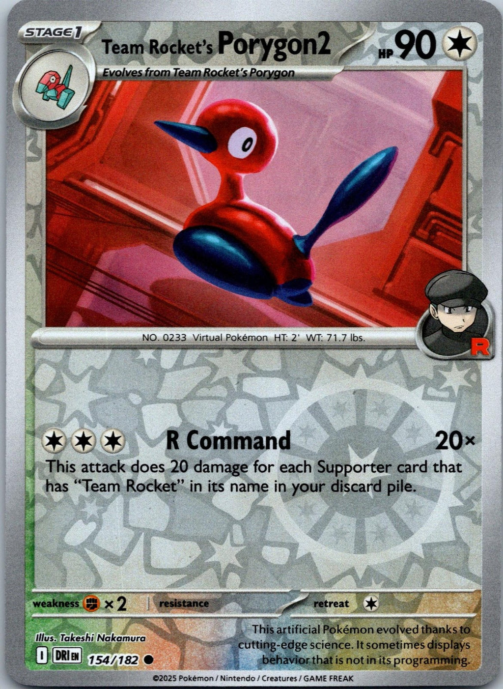 Team Rocket's Porygon2 154/182 Common Destined Rivals Pokemon Near Mint