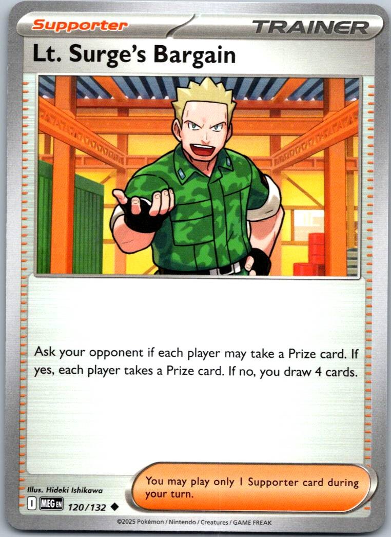 Lt. Surge's Bargain 120/132 Uncommon Mega Evolution Pokemon Near Mint