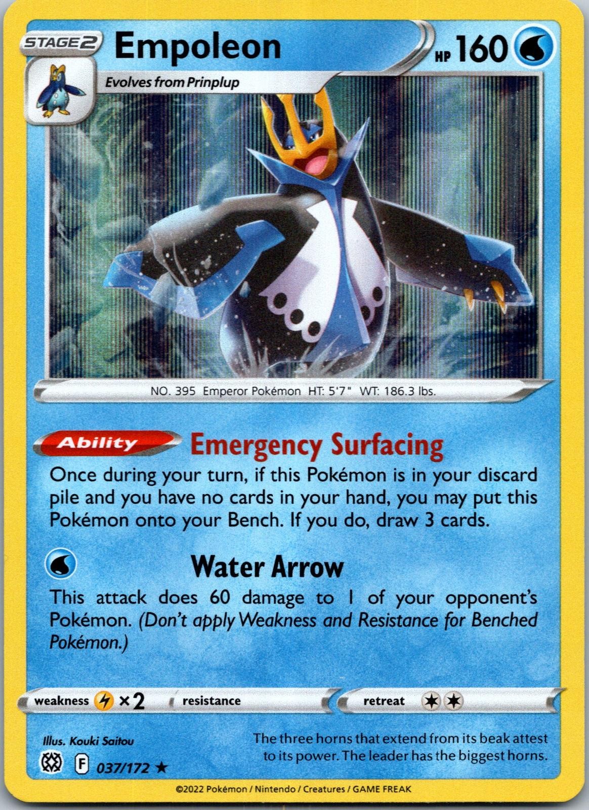 Empoleon 037/172 Holo Rare Brilliant Stars Pokemon Near Mint