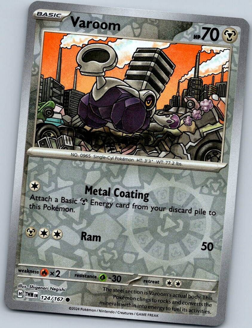 Varoom 124/167 Common Twilight Masquerade Pokemon Reverse Holo Near Mint