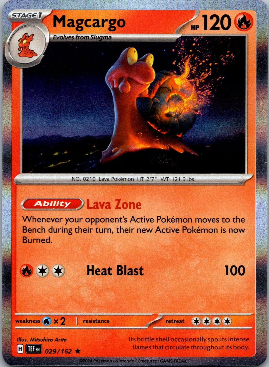 Magcargo 029/162 Rare Temporal Forces Pokemon Near Mint