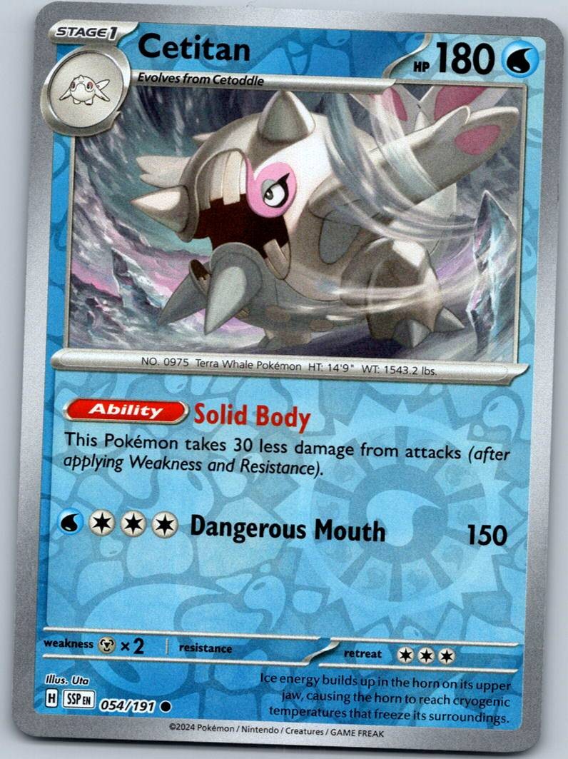 Cetitan 054/191 Common Surging Sparks Pokemon Reverse Holo Near Mint