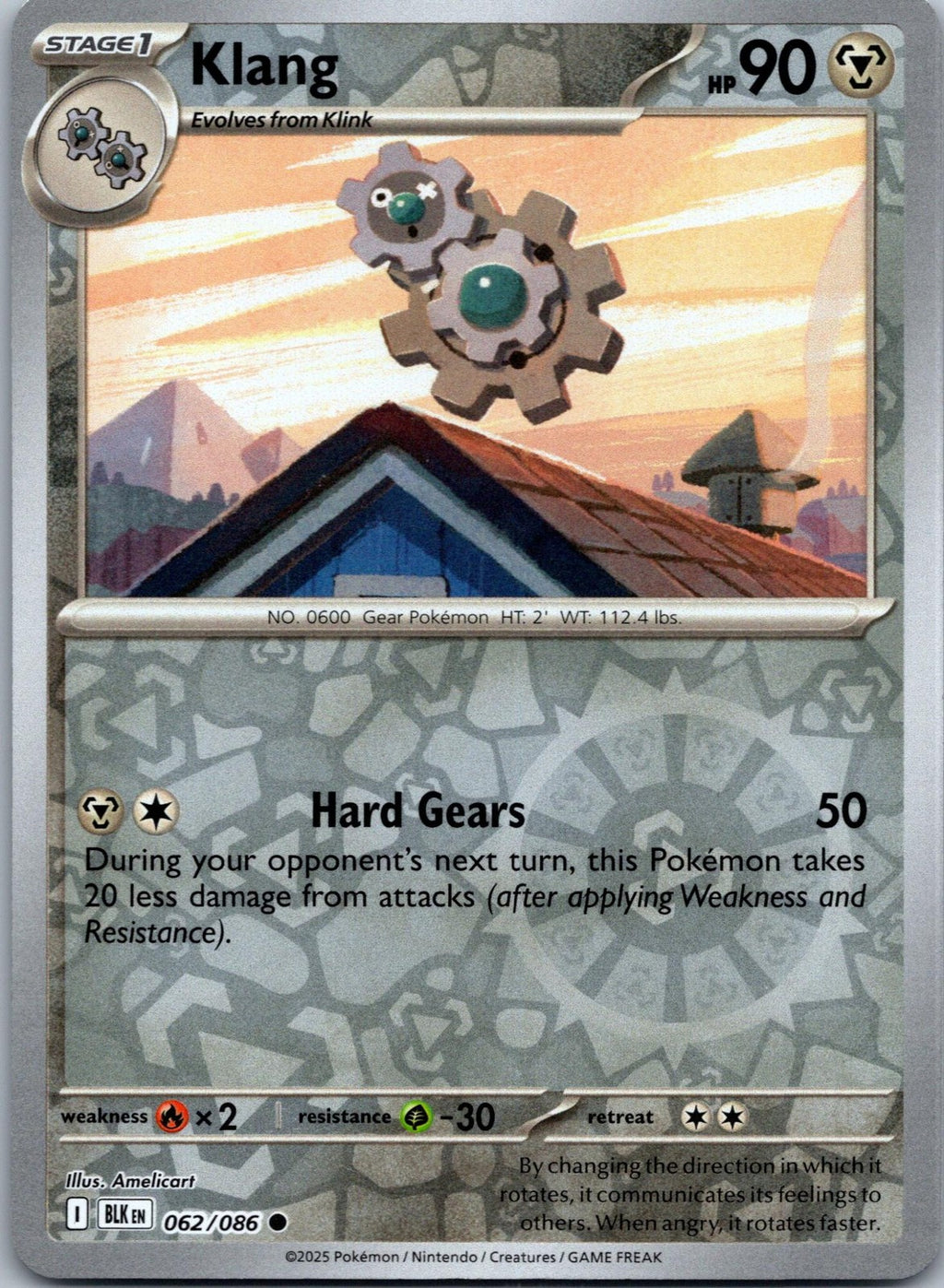 Klang 062/086 Common Black Bolt Pokemon Near Mint