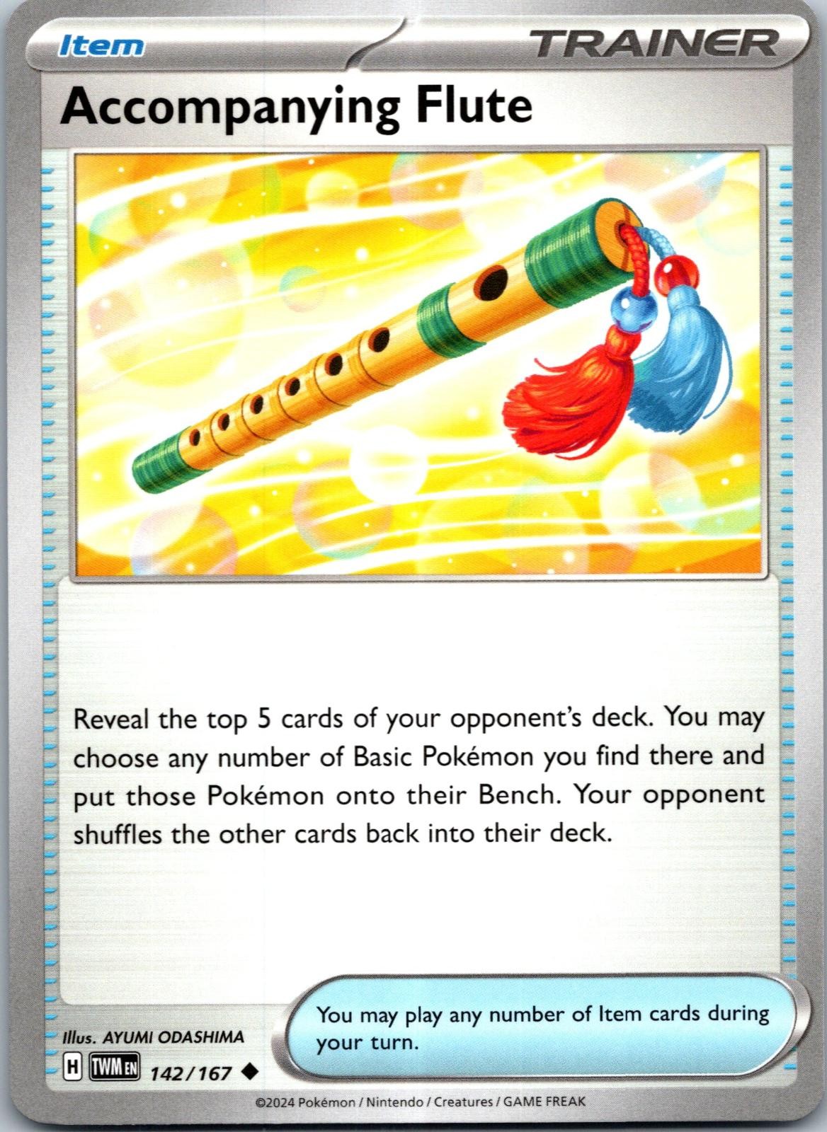 Accompanying Flute 142/167 Uncommon Twilight Masquerade Pokemon Near Mint