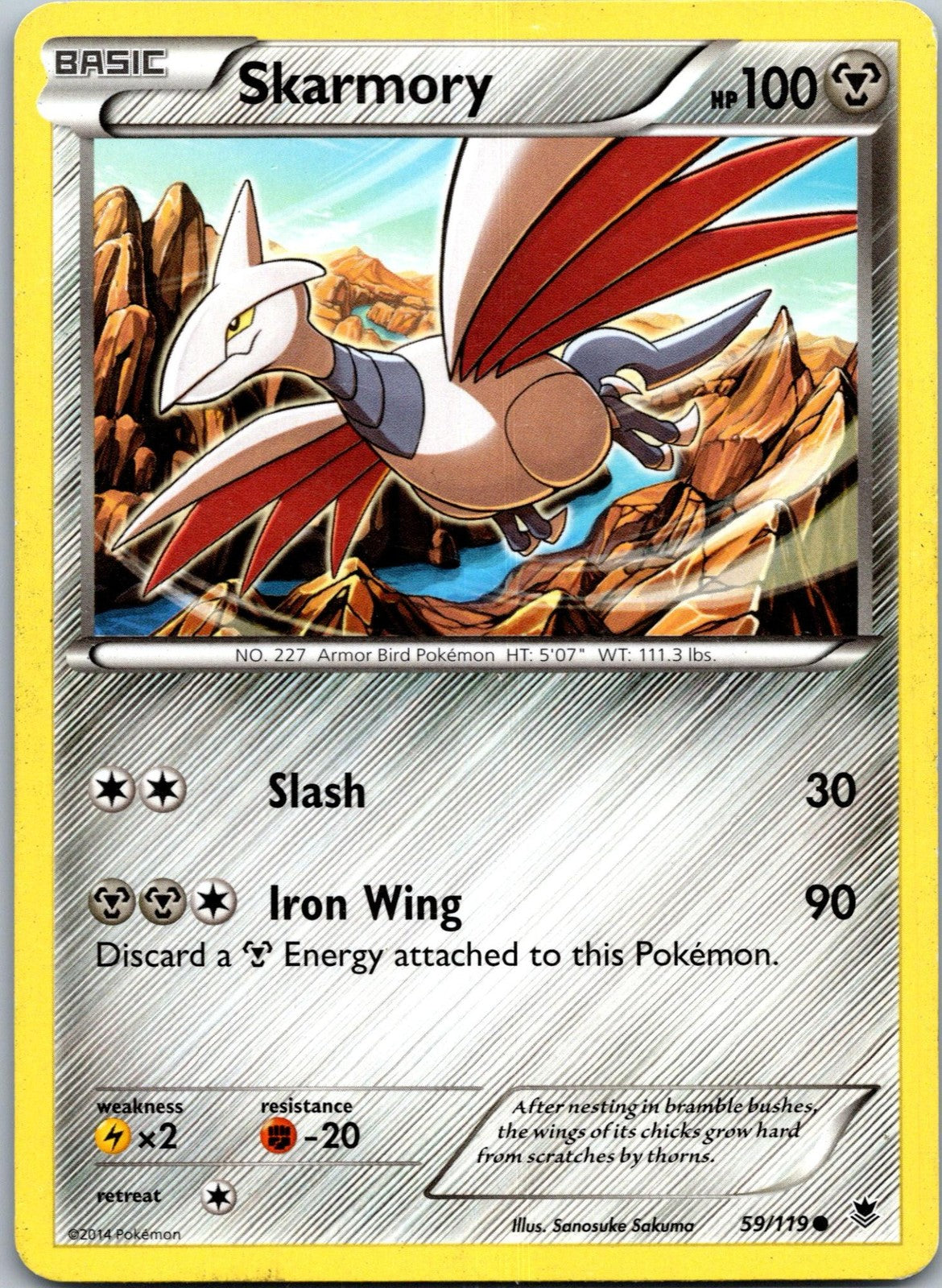 Skarmory 59/119 Common Phantom Forces Pokemon Near Mint