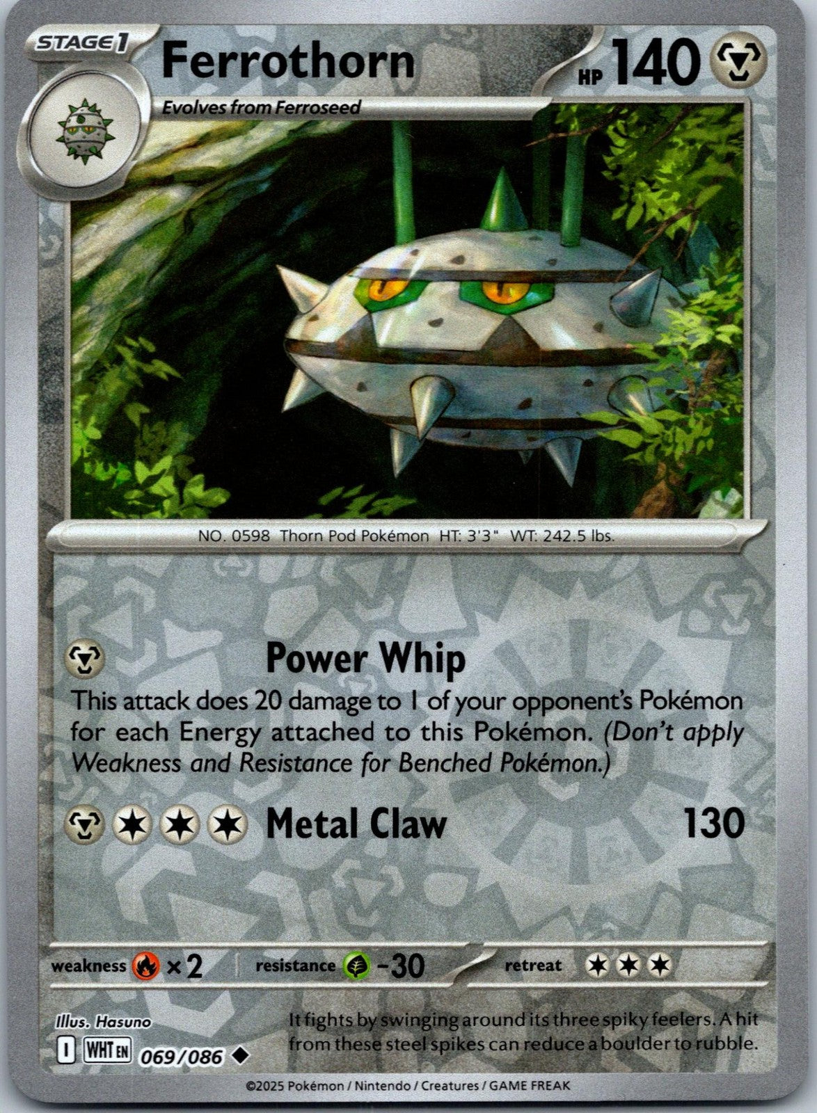 Ferrothorn 069/086 Uncommon White Flare Pokemon Near Mint