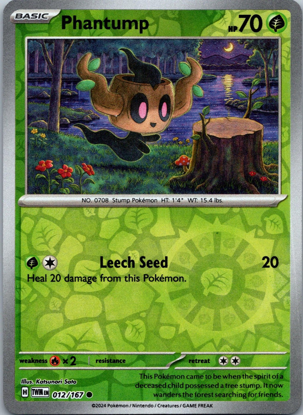 Phantump 012/167 Common Twilight Masquerade Pokemon Near Mint