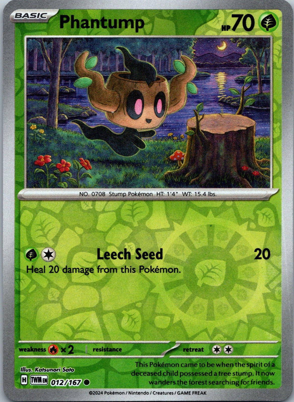 Phantump 012/167 Common Twilight Masquerade Pokemon Near Mint