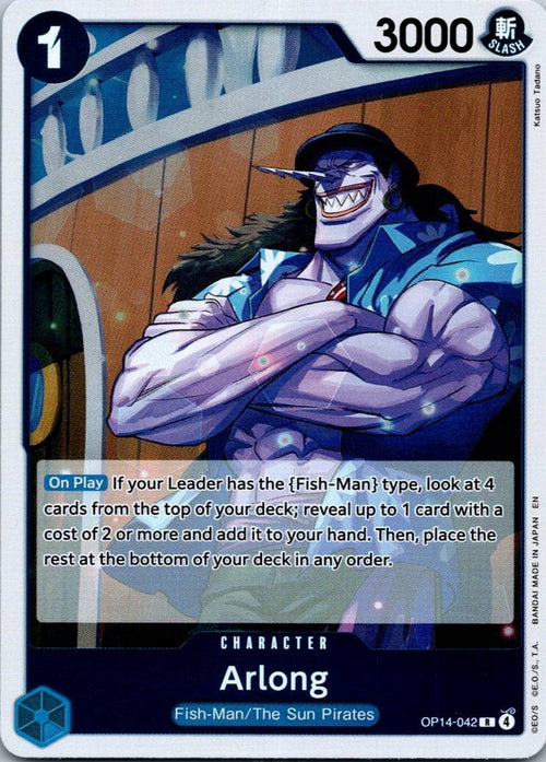 Arlong OP14-042 Rare The Azure Sea's Seven One Piece Near Mint