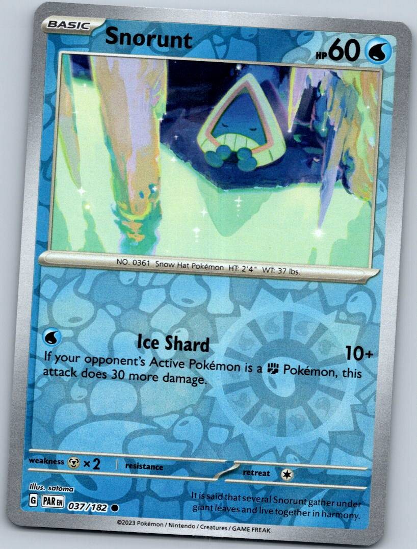 Snorunt 037/182 Common Paradox Rift Pokemon Reverse Holo Near Mint