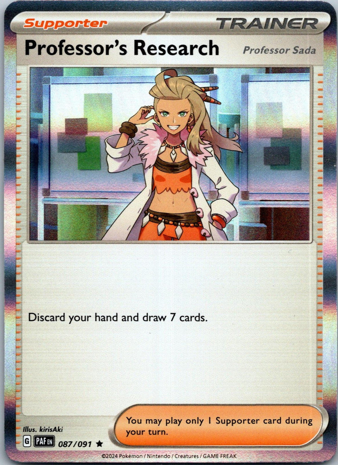 Professor's Research 087/091 Rare Paldean Fates Pokemon Near Mint