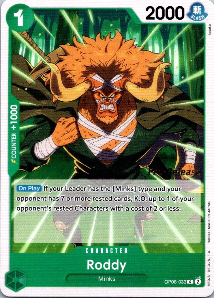 Roddy OP08-033 Common Two Legends One Piece Near Mint