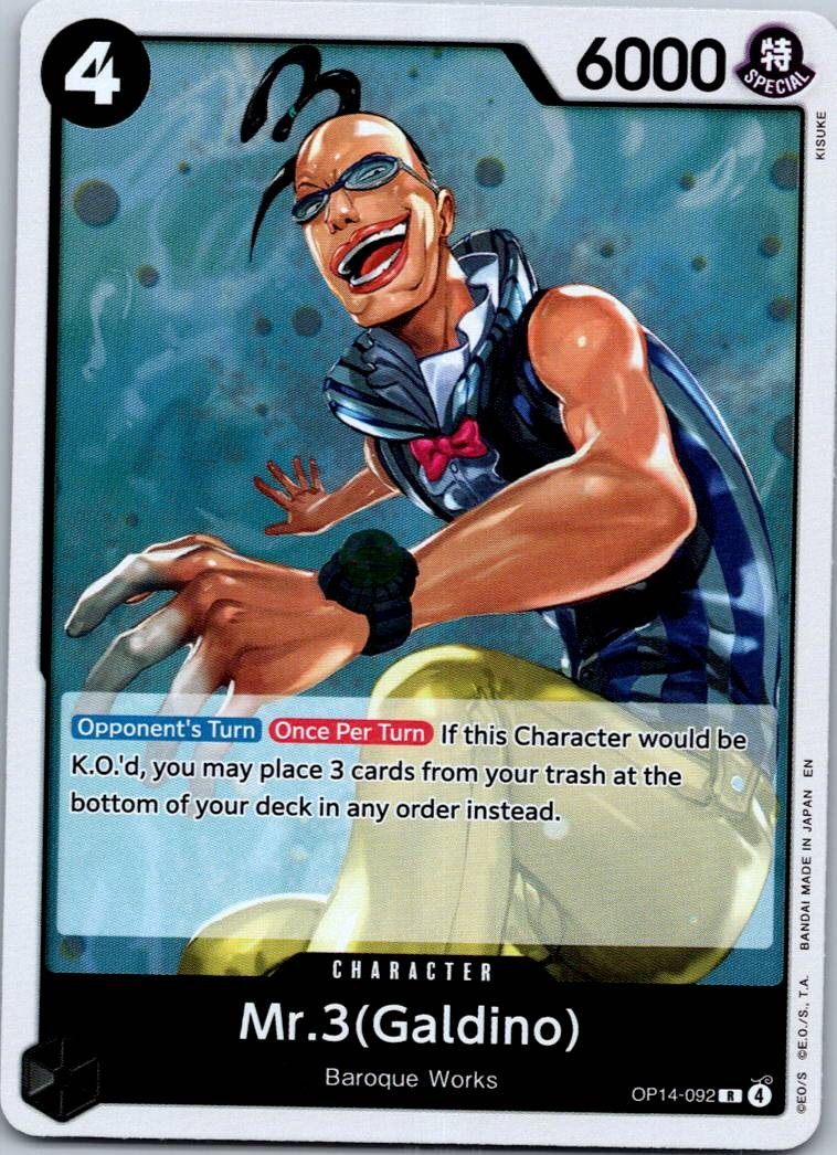 Mr.3(Galdino) OP14-092 Rare The Azure Sea's Seven One Piece Near Mint