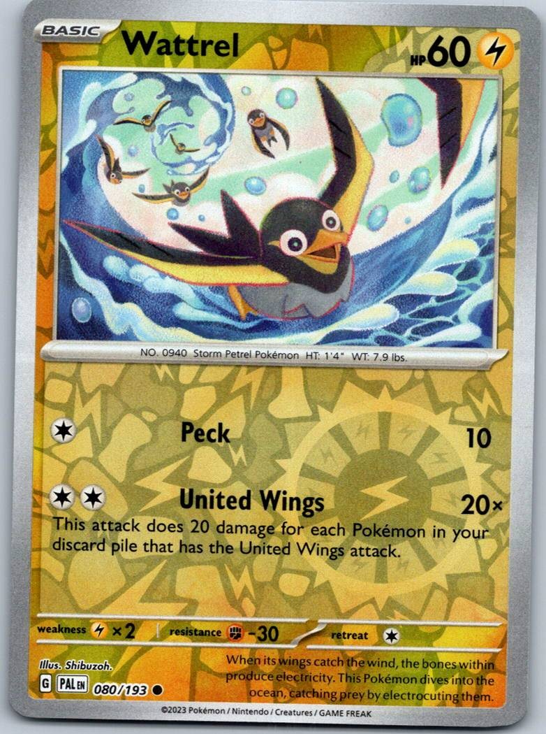 Wattrel 080/193 Common Paldea Evolved Pokemon Reverse Holo Near Mint