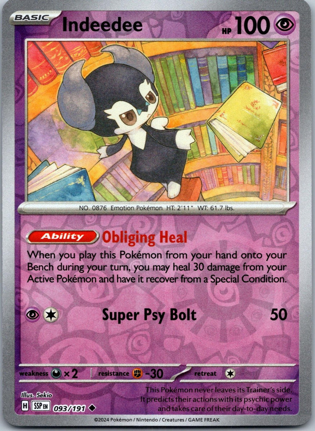 Indeedee 093/191 Uncommon Surging Sparks Pokemon Near Mint