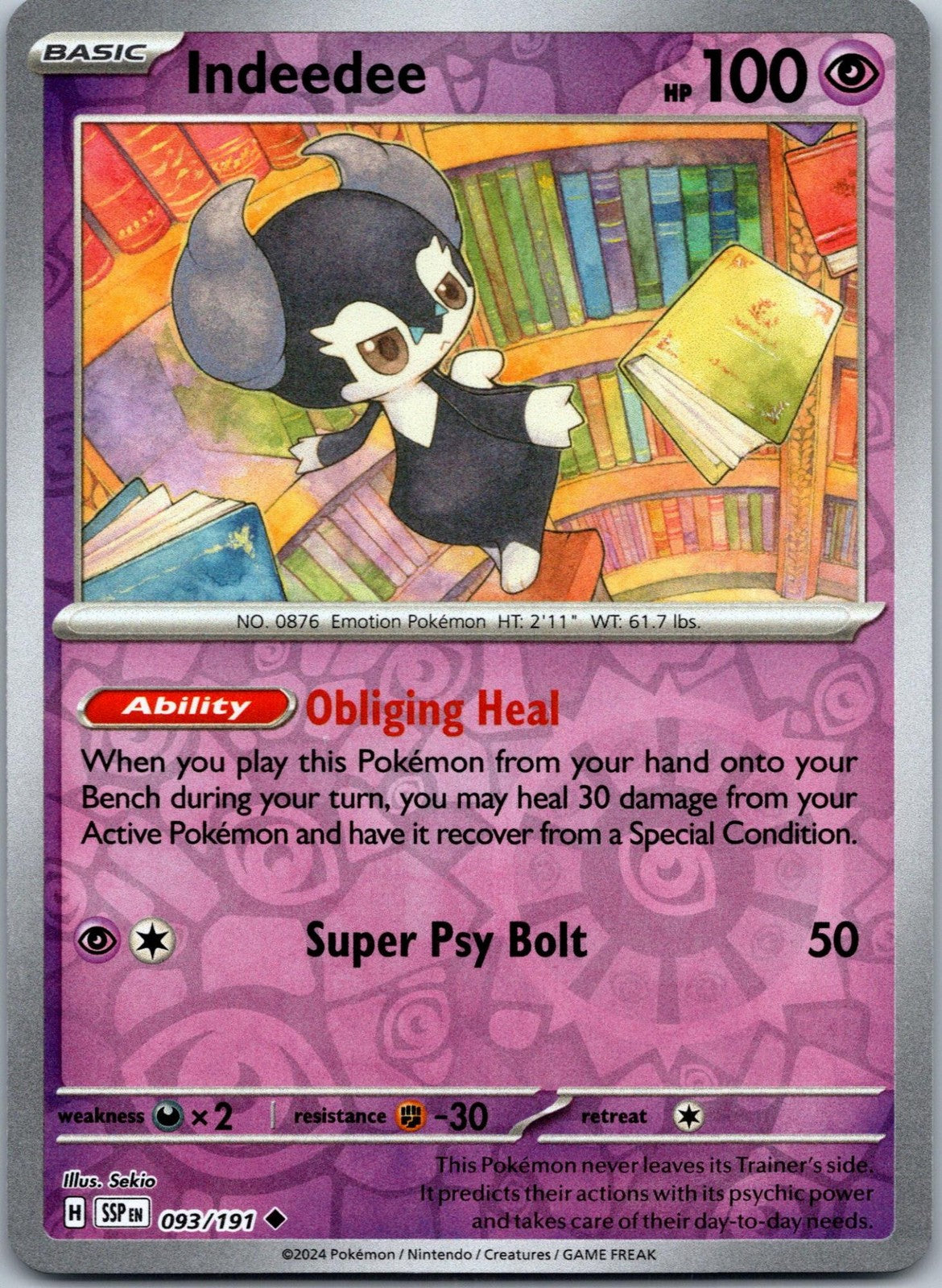 Indeedee 093/191 Uncommon Surging Sparks Pokemon Near Mint