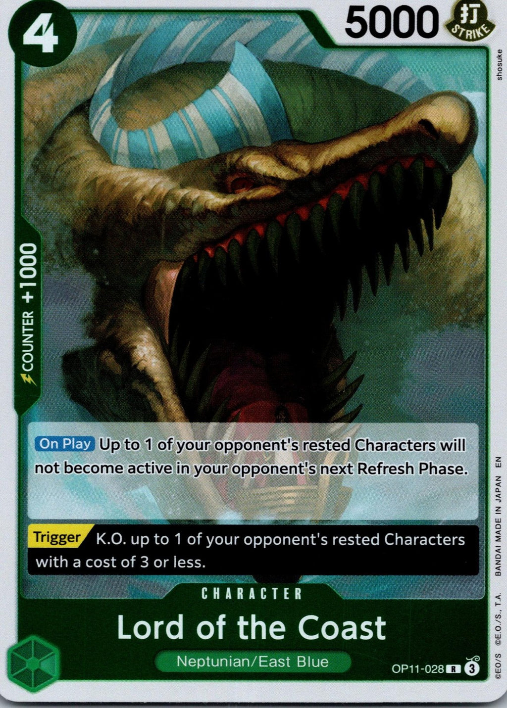 Lord of the Coast OP11-028 Rare A Fist of Divine Speed One Piece Near Mint