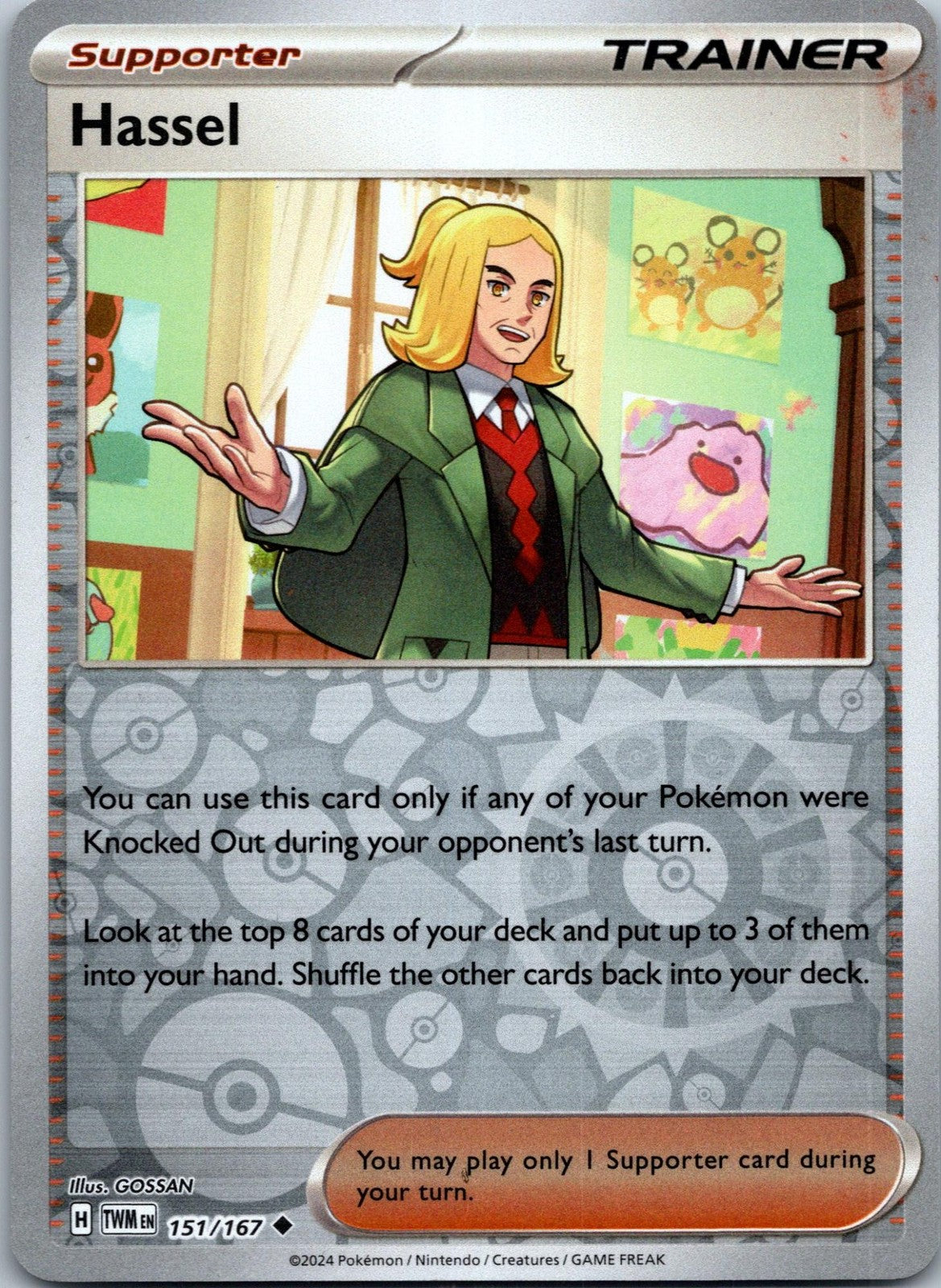 Hassel 151/167 Uncommon Twilight Masquerade Pokemon Near Mint