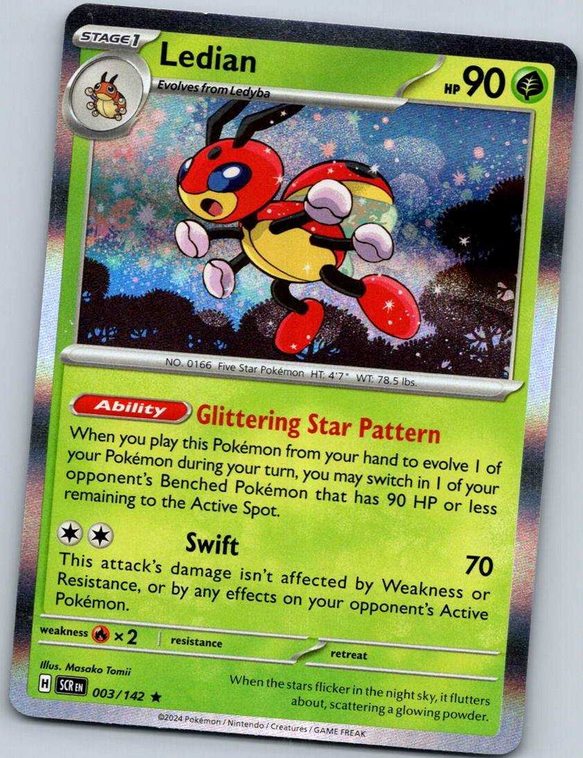 Ledian 3/142 Rare Stellar Crown Pokemon Near Mint