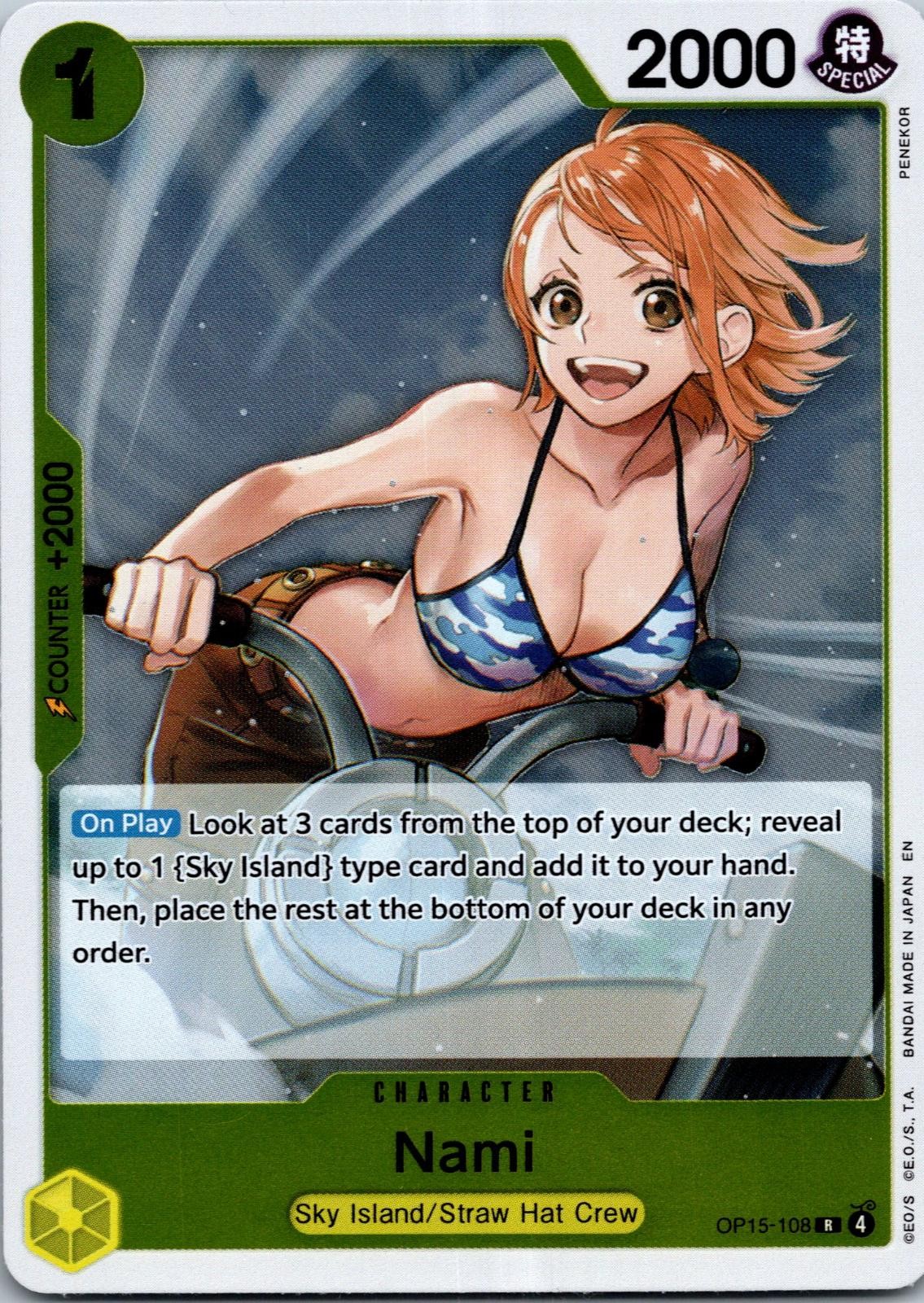 Nami OP15-108 Rare Adventure on Kami's Island One Piece Near Mint