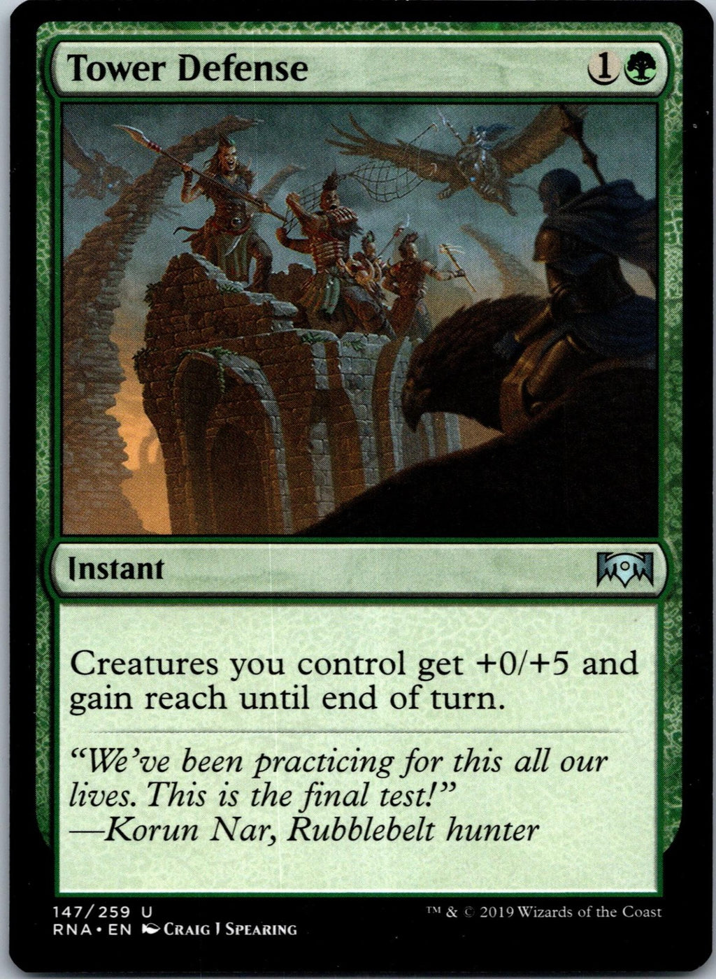 Tower Defense 147 Uncommon Ravnica Allegiance Magic: The Gathering NM | HOKO
