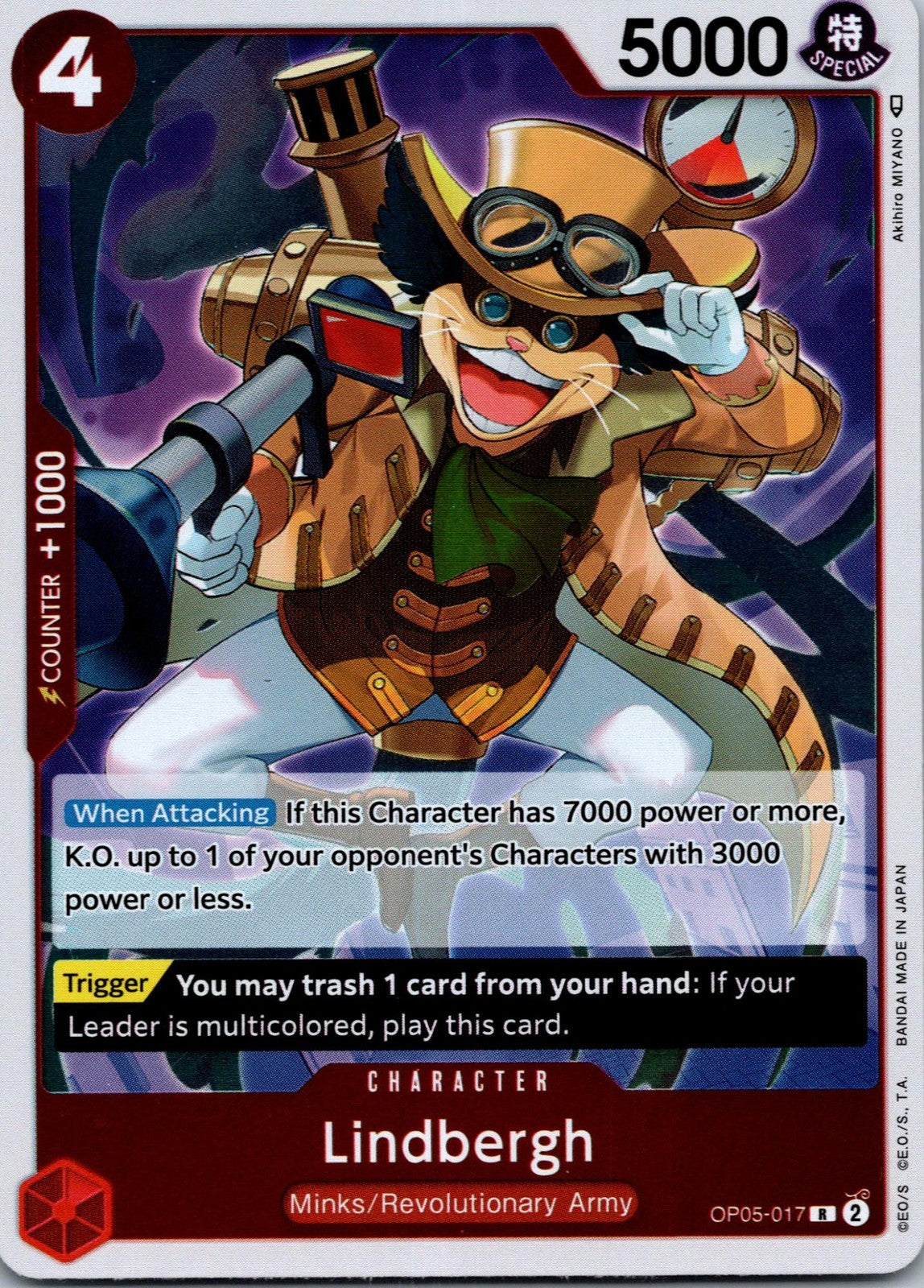 Lindbergh OP05-017 Rare Awakening of the New Era One Piece Near Mint